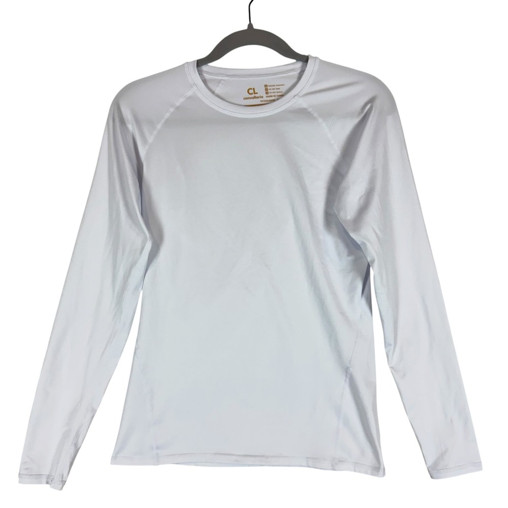 Convallaria Shirt Womens Small White Long Sleeve Athletic Tee Running Training